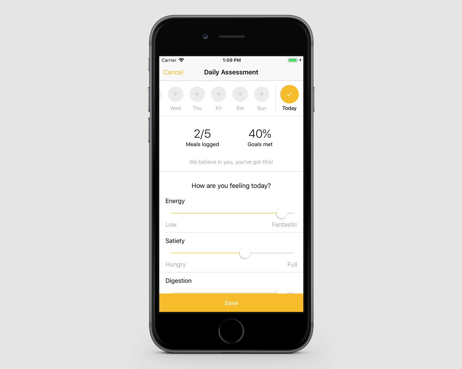 Daily assessment form