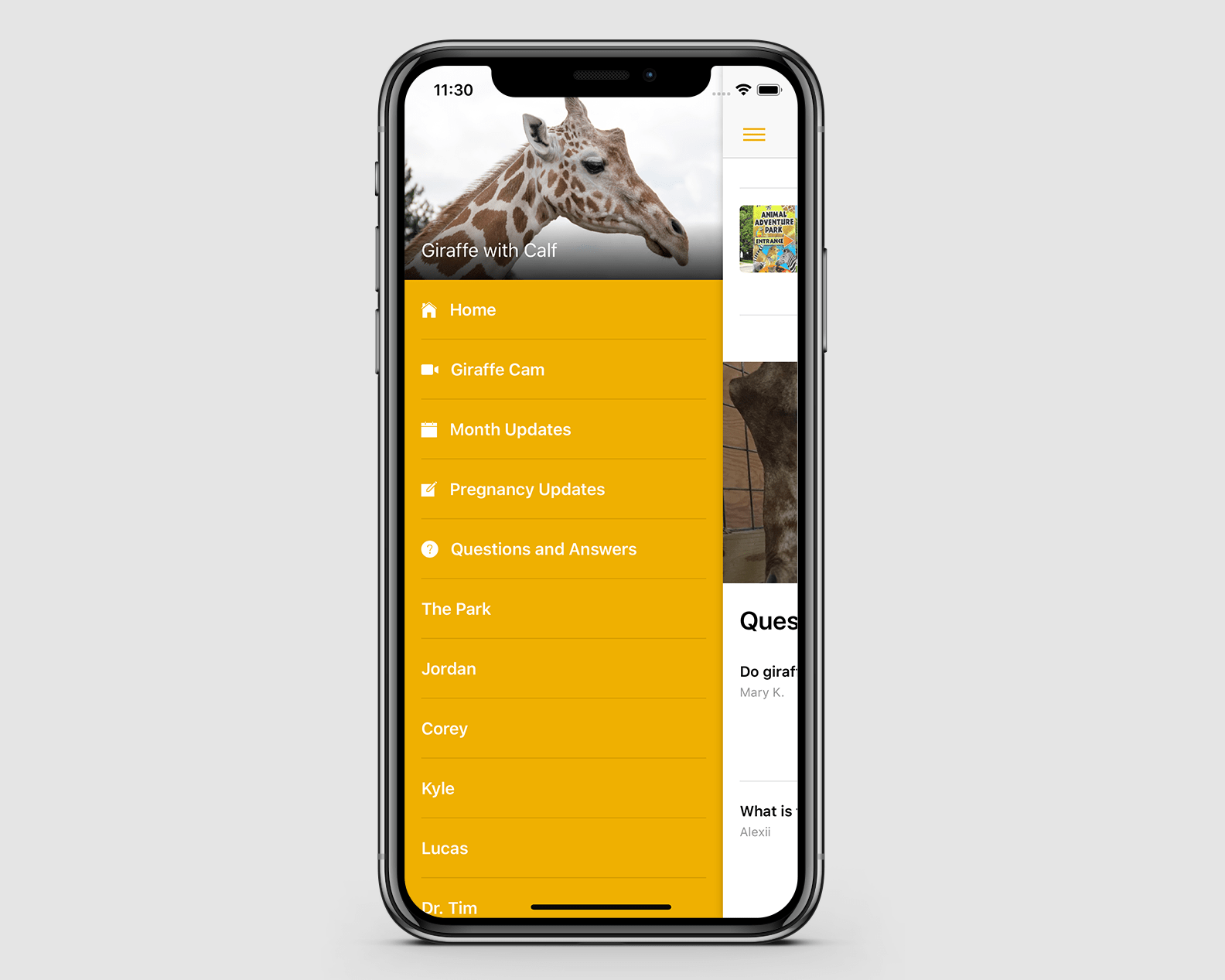 Side menu navigation
